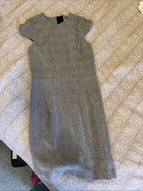 H&M Gray Tweed Midi Sheath Dress